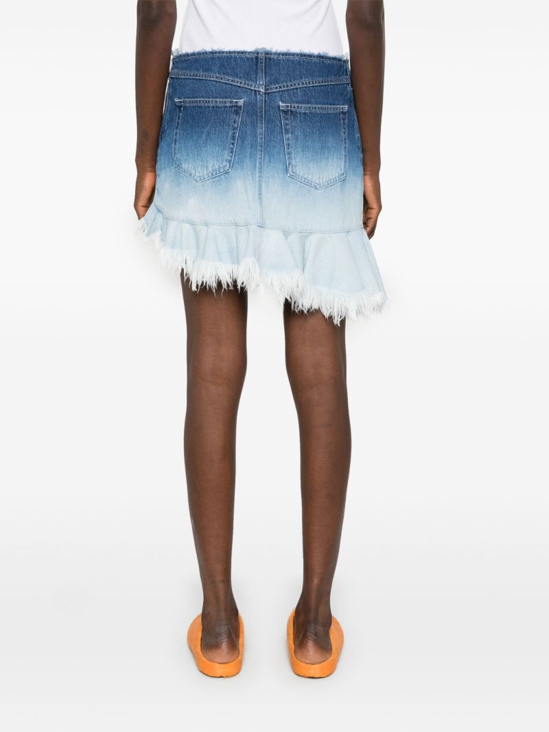 Blue OmbrÃ_x0083_Â© Asymmetric Denim Skirt