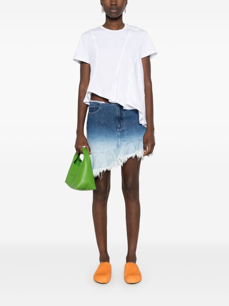 Blue OmbrÃ_x0083_Â© Asymmetric Denim Skirt