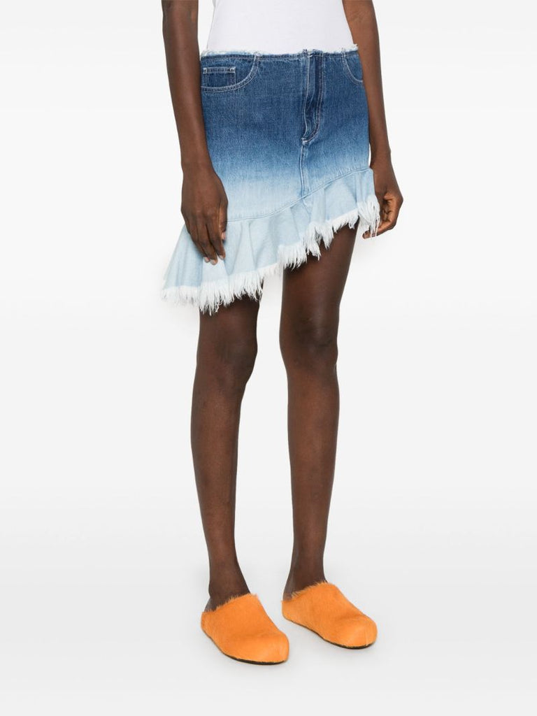 Blue OmbrÃ_x0083_Â© Asymmetric Denim Skirt