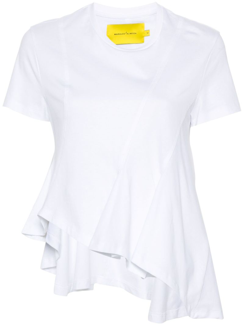 White Asymmetric Cotton T-shirt