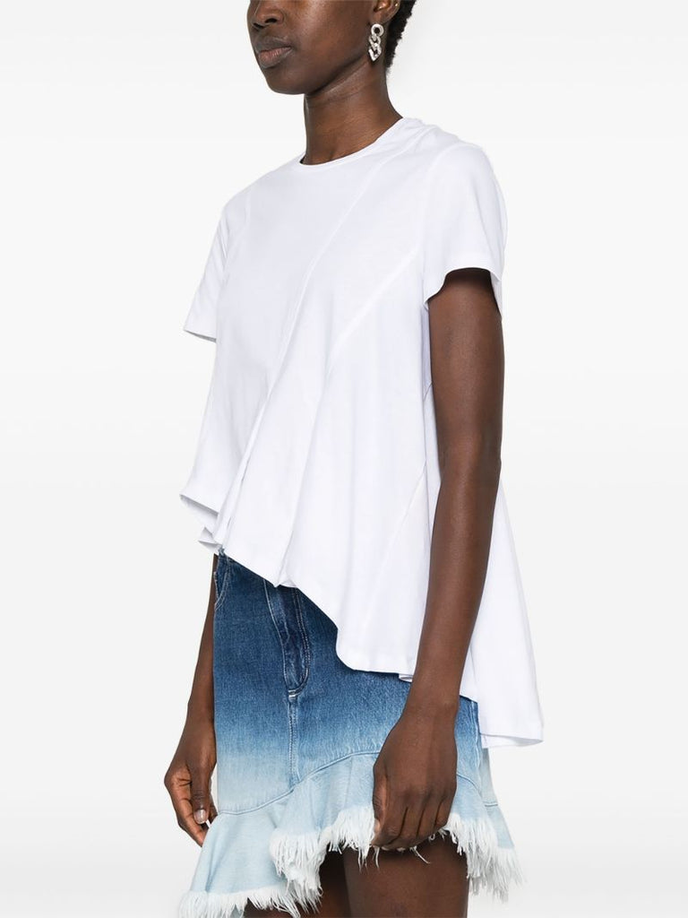 White Asymmetric Cotton T-shirt
