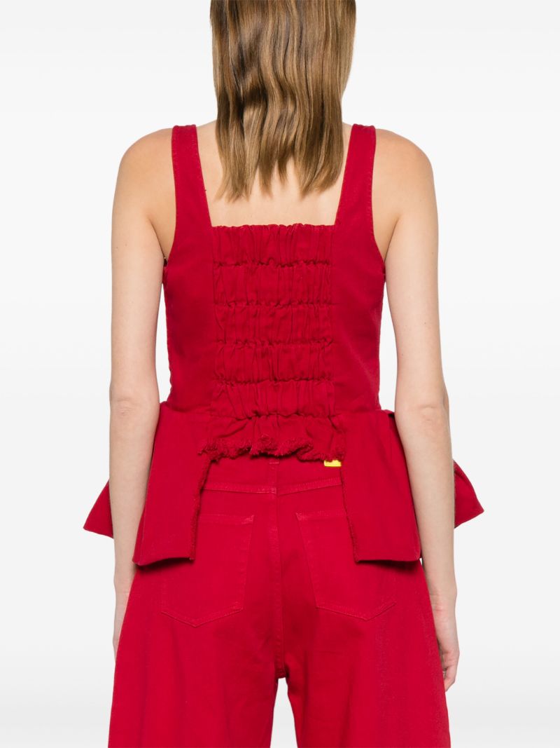 Red Cotton Peplum Corset