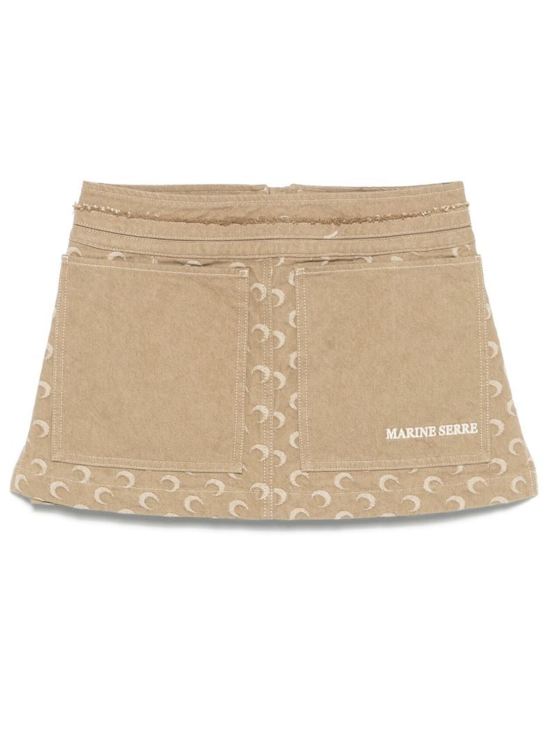 Moon Jacquard Twill Mini Skirt