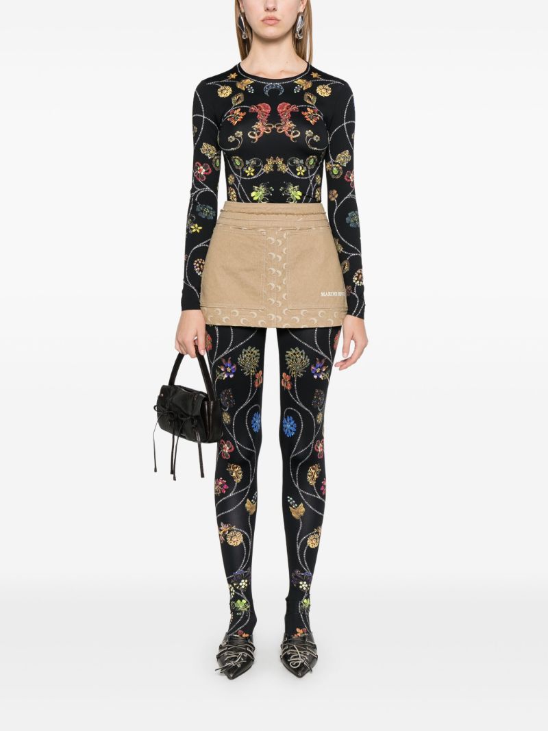 Moon Jacquard Twill Mini Skirt