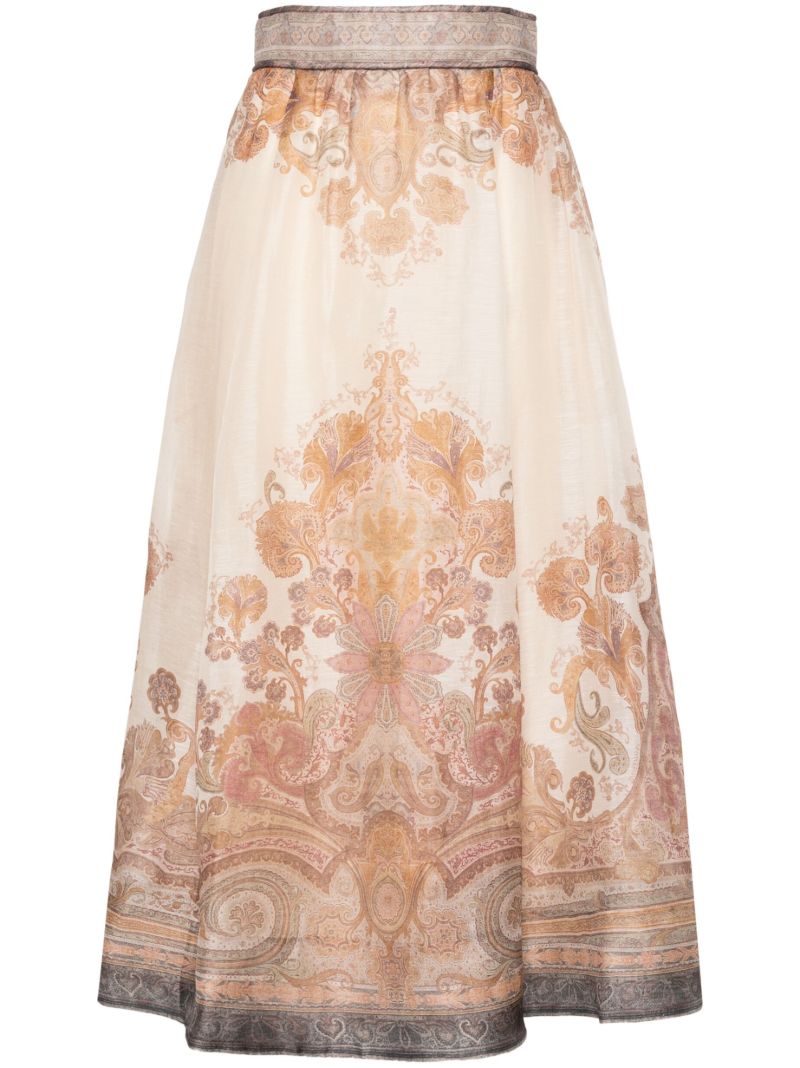 Illustration Midi Skirt