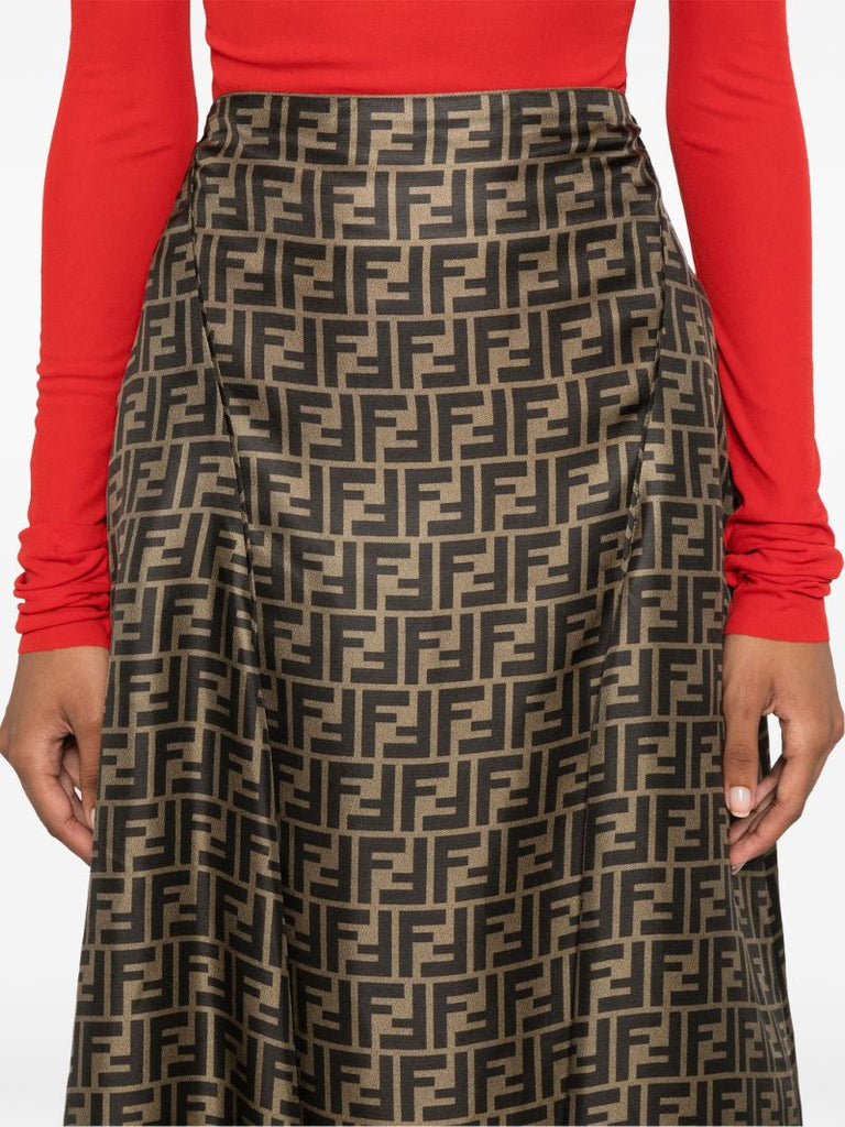 Ff Silk Midi Skirt