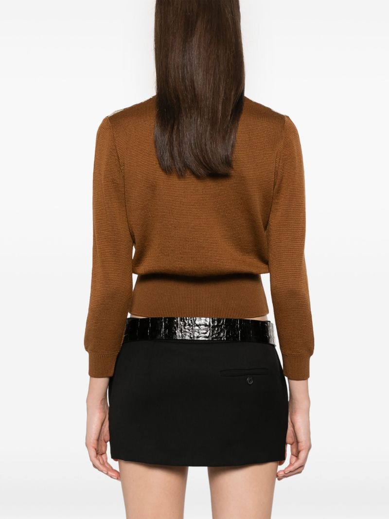 Argyle-knit Wool Sweater