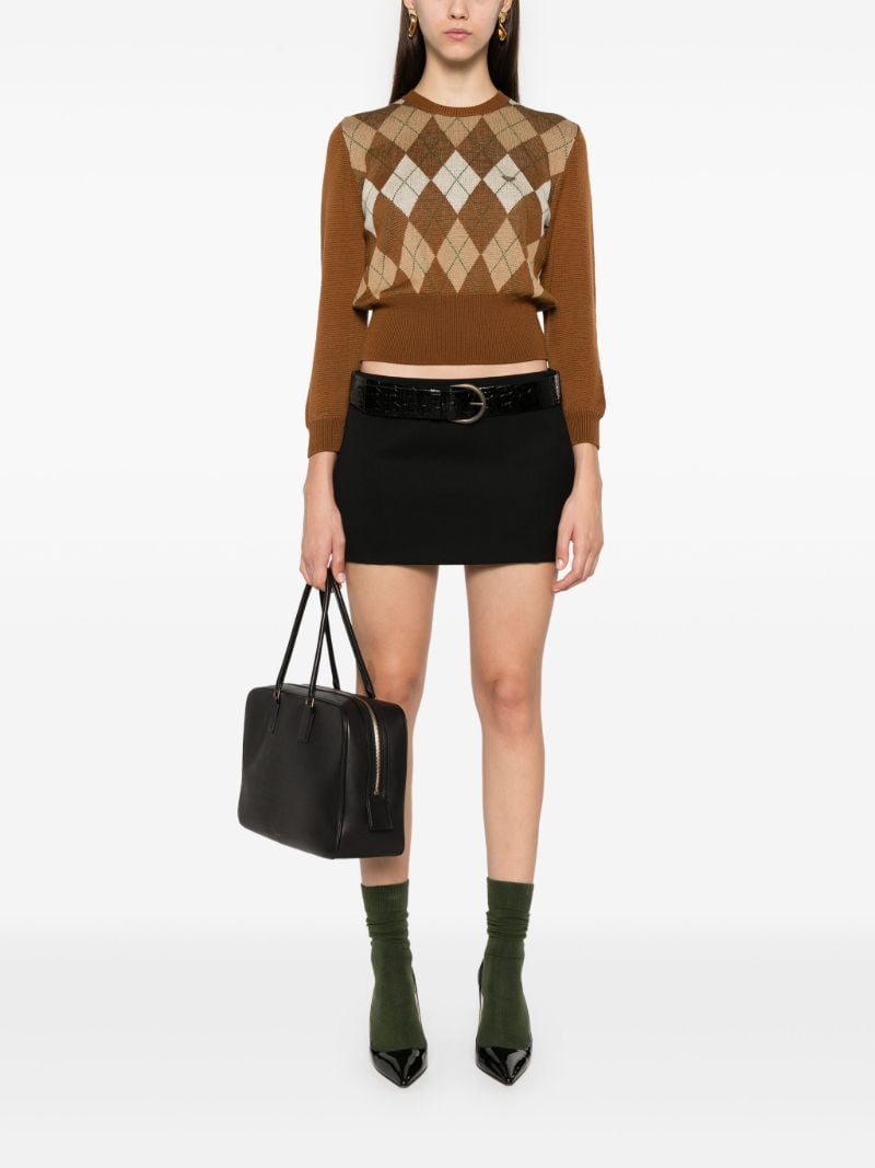 Argyle-knit Wool Sweater