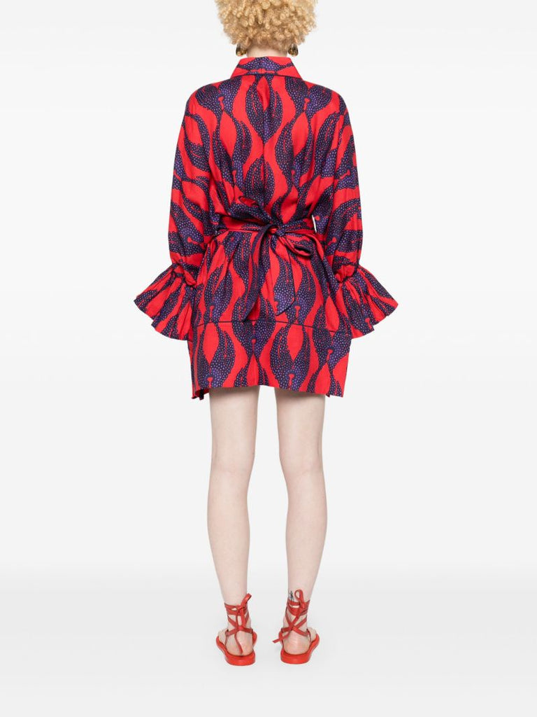 Red Ravello Linen Mini Dress