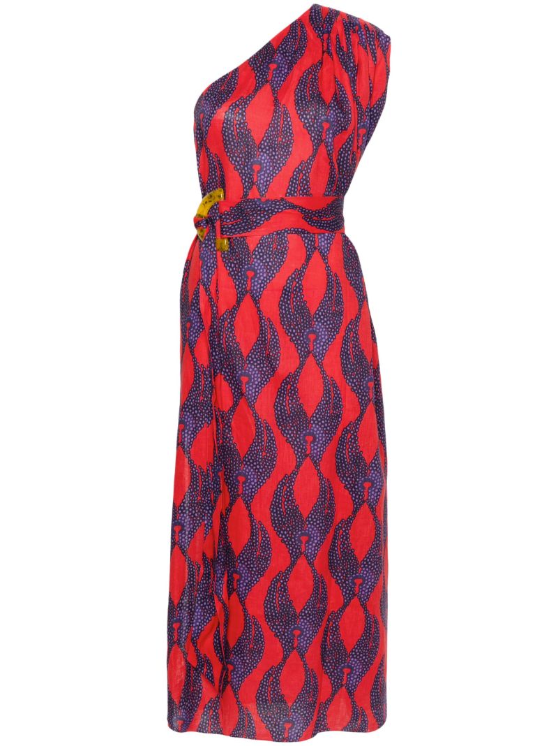 Red Ravello One-shoulder Dress
