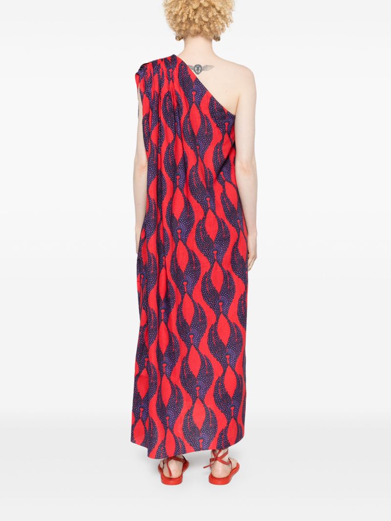 Red Ravello One-shoulder Dress
