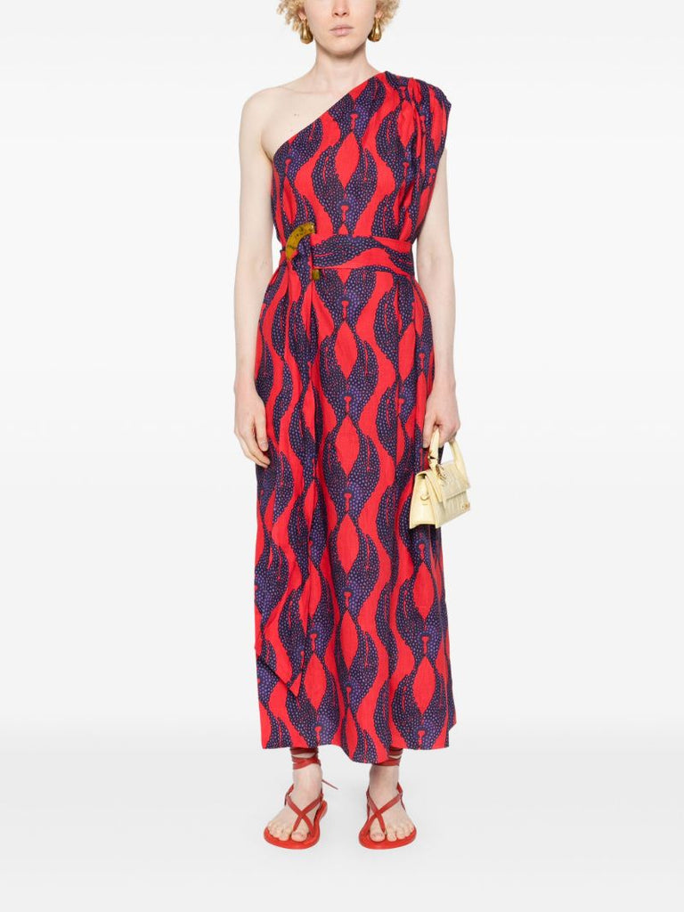 Red Ravello One-shoulder Dress