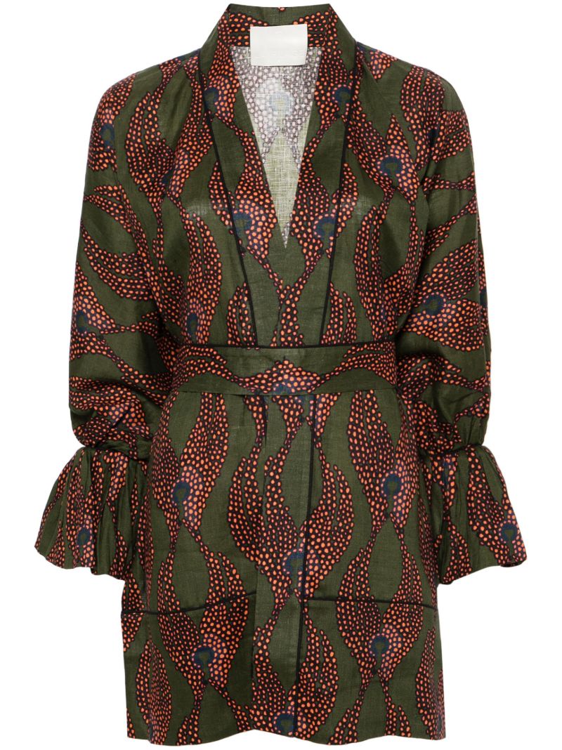 Green Ravello Linen Mini Dress