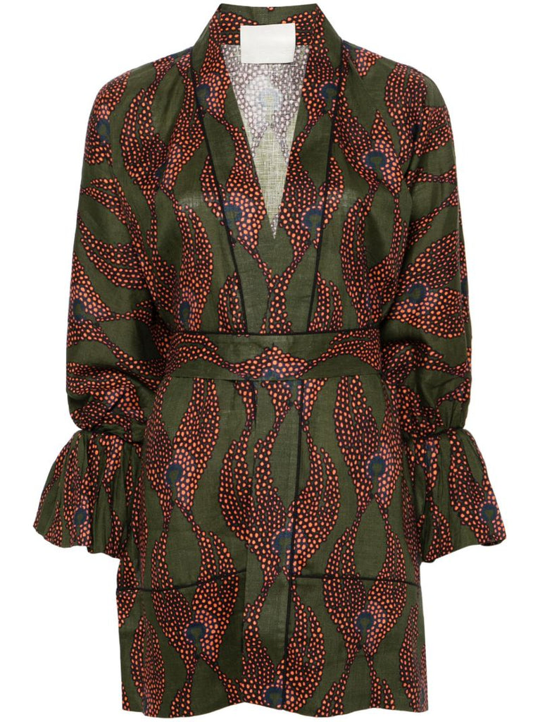 Green Ravello Linen Mini Dress