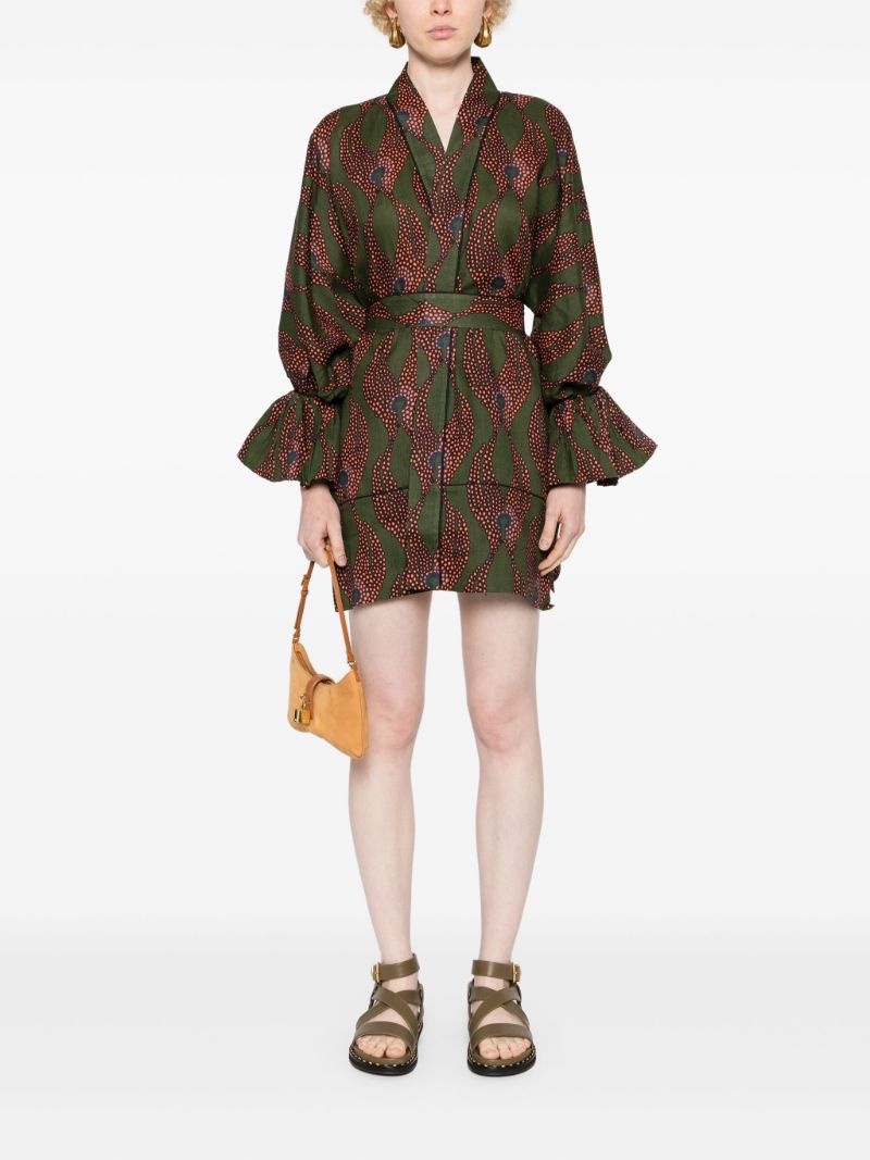 Green Ravello Linen Mini Dress