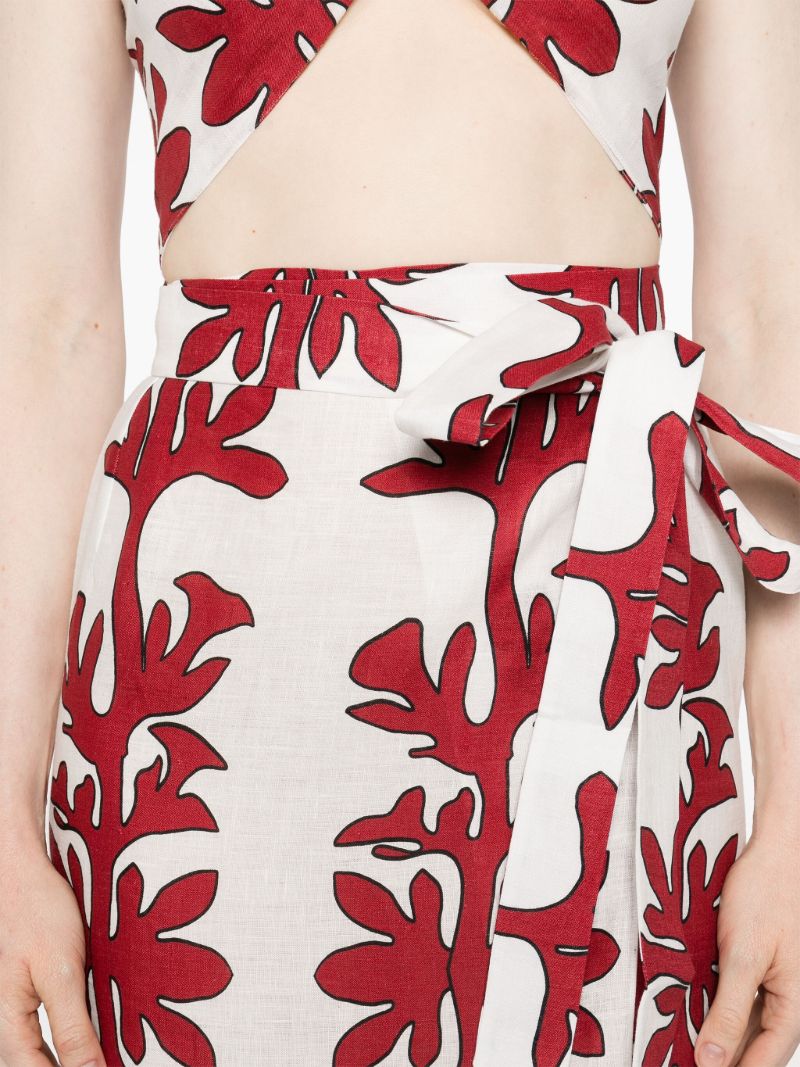 Red Tuscany Cotton Skirt and Top Set