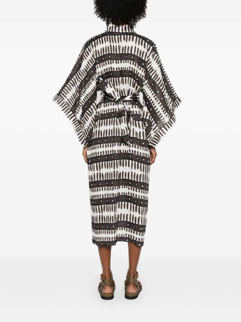 Brown Kenya Belted Linen Dress