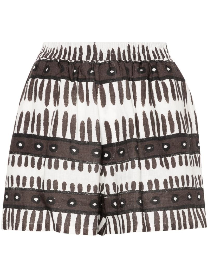 Brown Kenya Linen Mini Shorts