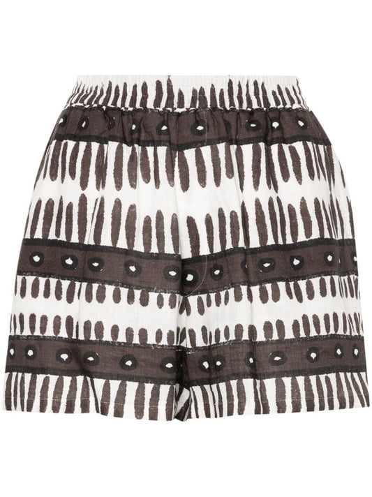 Brown Kenya Linen Mini Shorts