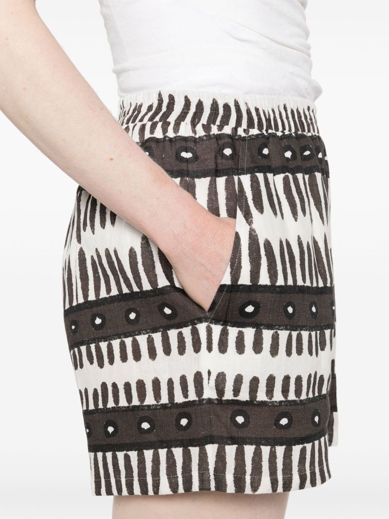 Brown Kenya Linen Mini Shorts