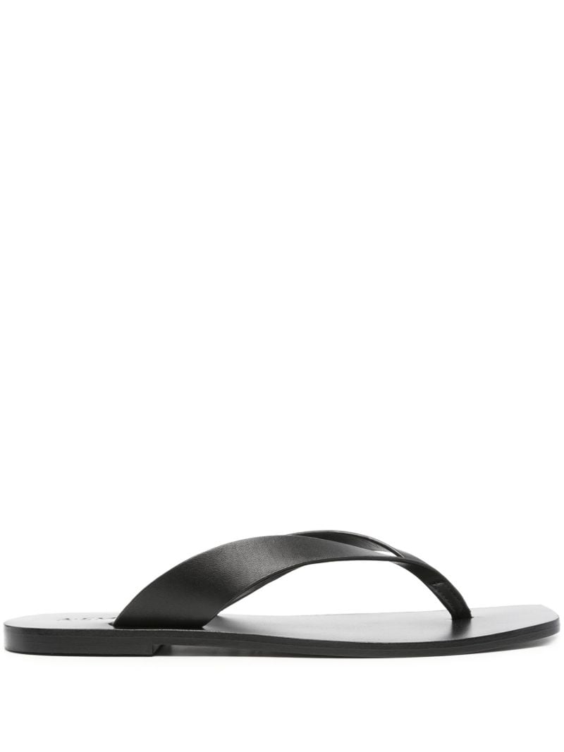 Black the Kinto Leather Flip-flops