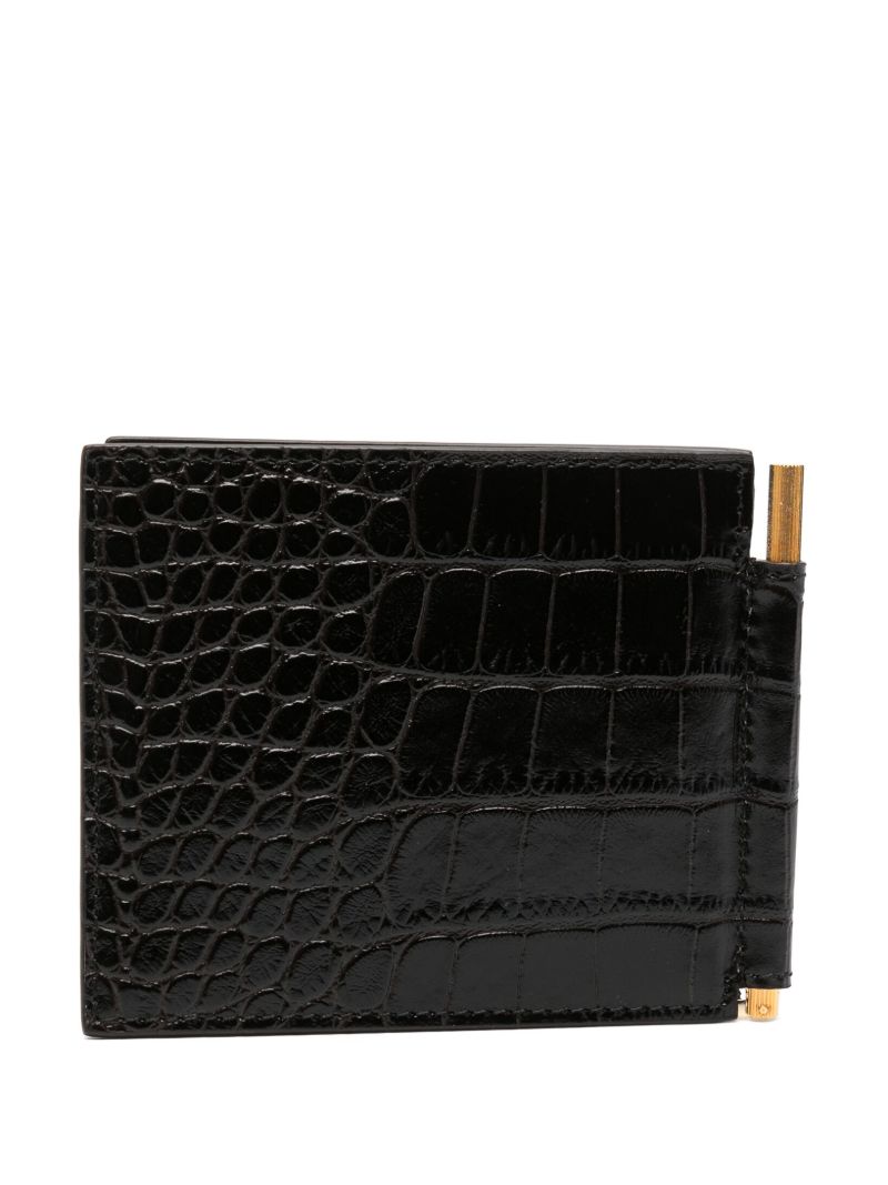 Croc-printed Money-clip Wallet