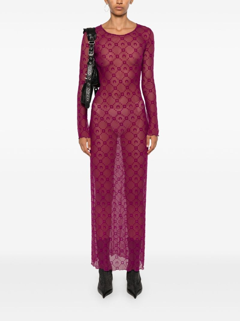 Moonogram Flock Maxi Dress