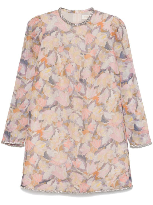 Illustration Diamante Mini Dress