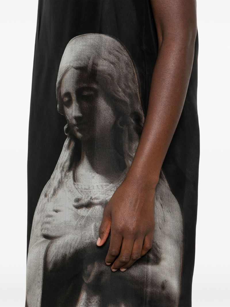 Printed Organza Midi Dress