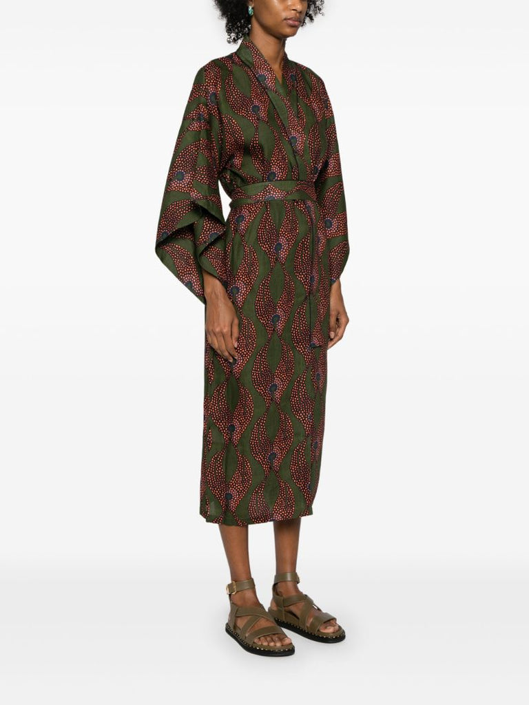 Green Ravello Belted Linen Dress