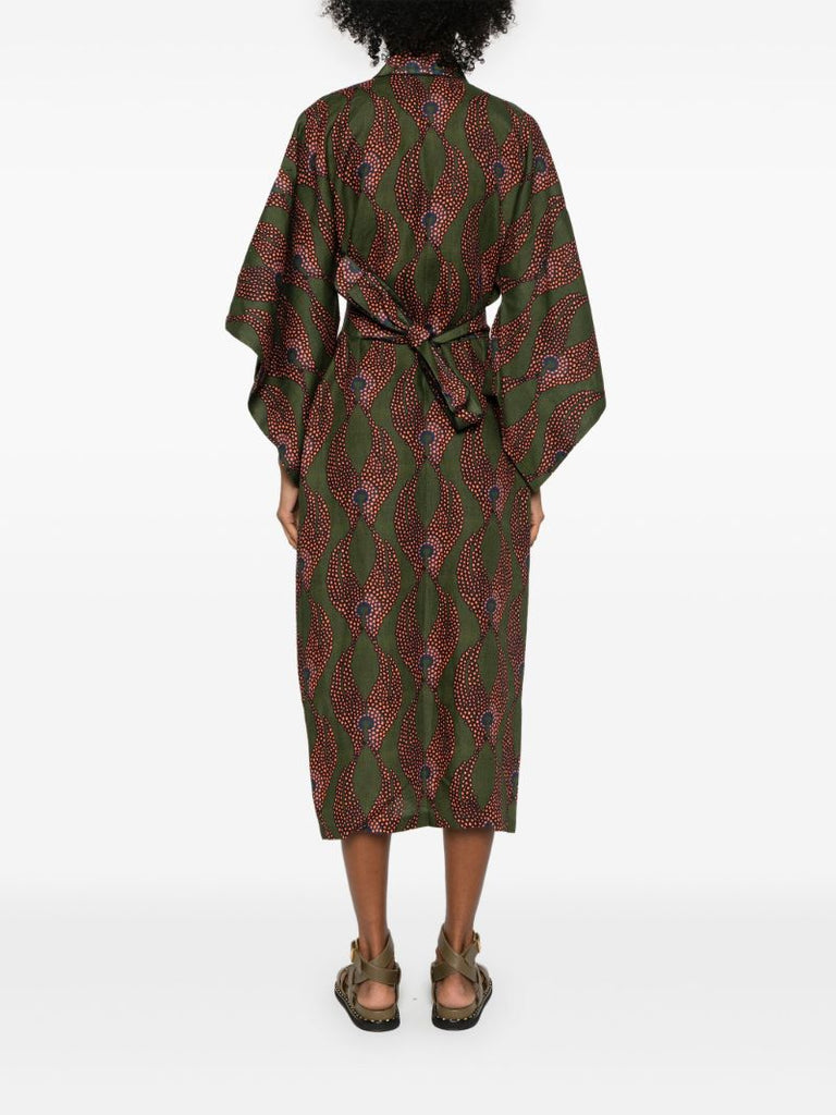 Green Ravello Belted Linen Dress