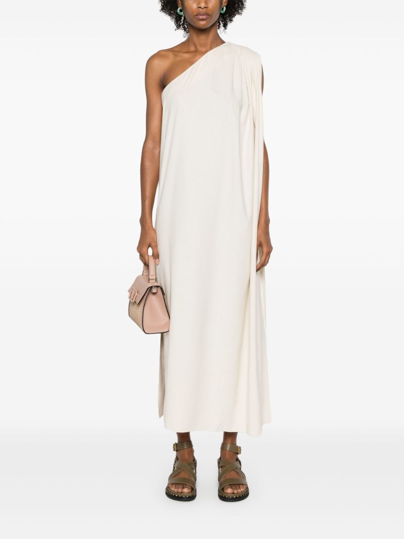 Neutral Hydra One-shoulder Dress