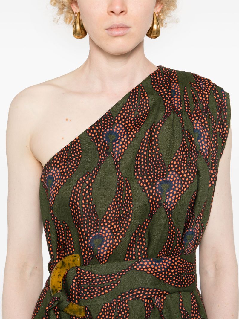 Green Ravello One-shoulder Dress
