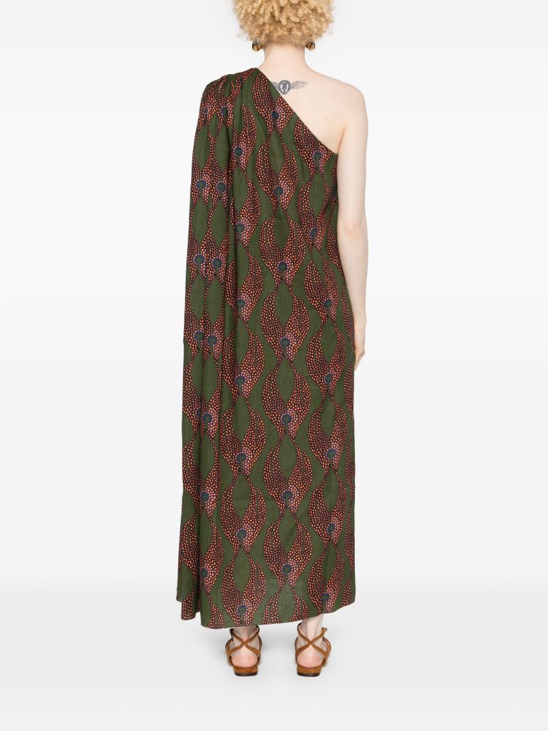 Green Ravello One-shoulder Dress