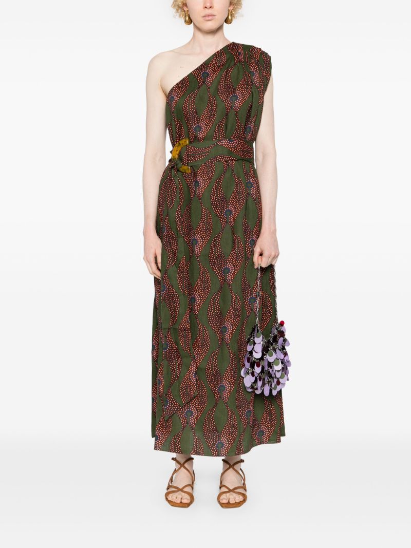 Green Ravello One-shoulder Dress
