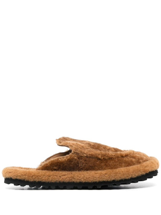 Brown Shearling Slippers