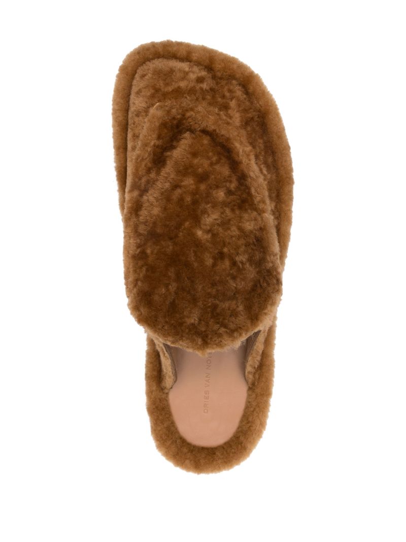 Brown Shearling Slippers