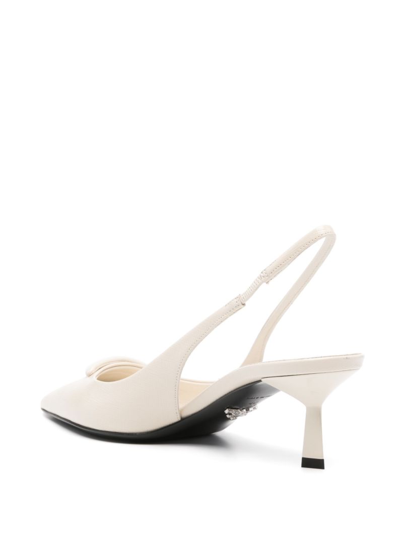 75mm Saffiano Leather Slingback Pumps