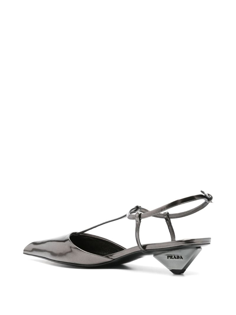 Metallic-leather Slingback Pumps