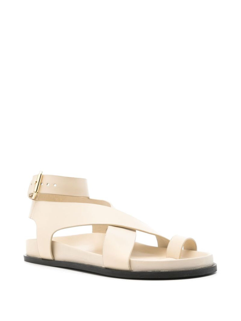 White the Jalen Leather Sandals
