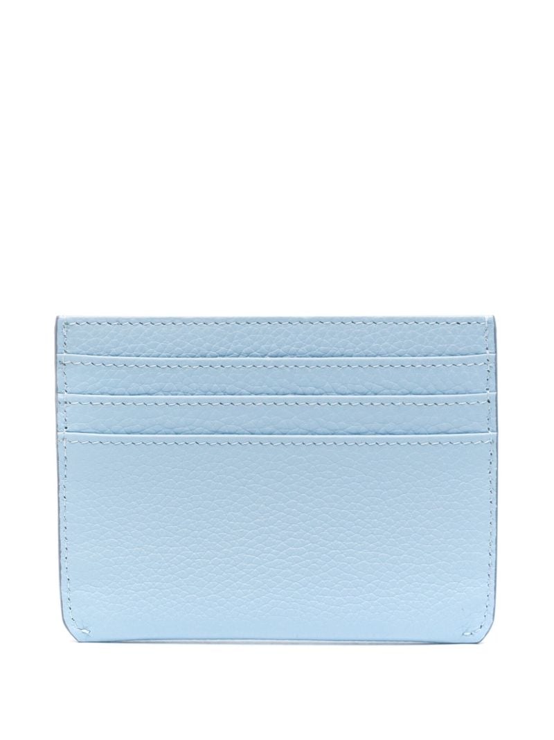 Blue Logo-embroidered Leather Card Holder
