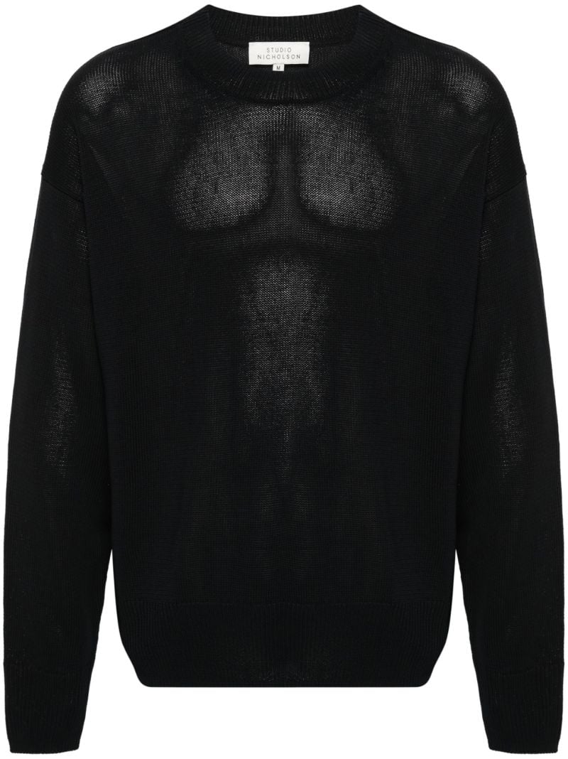 Blue Kami Crew-neck Paper Sweater