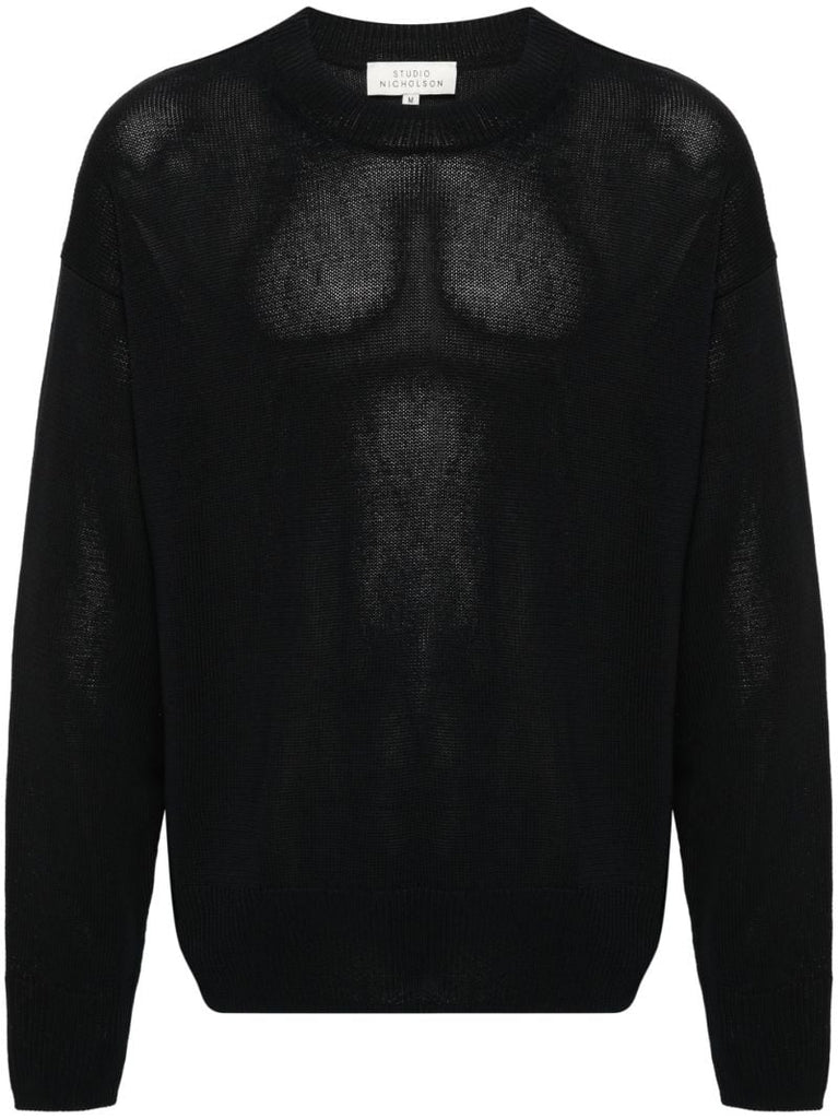 Blue Kami Crew-neck Paper Sweater
