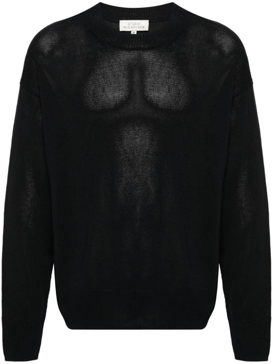 Blue Kami Crew-neck Paper Sweater