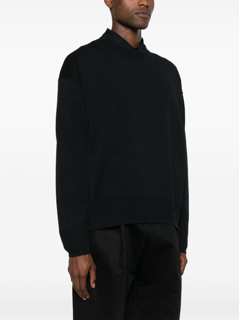 Blue Kami Crew-neck Paper Sweater