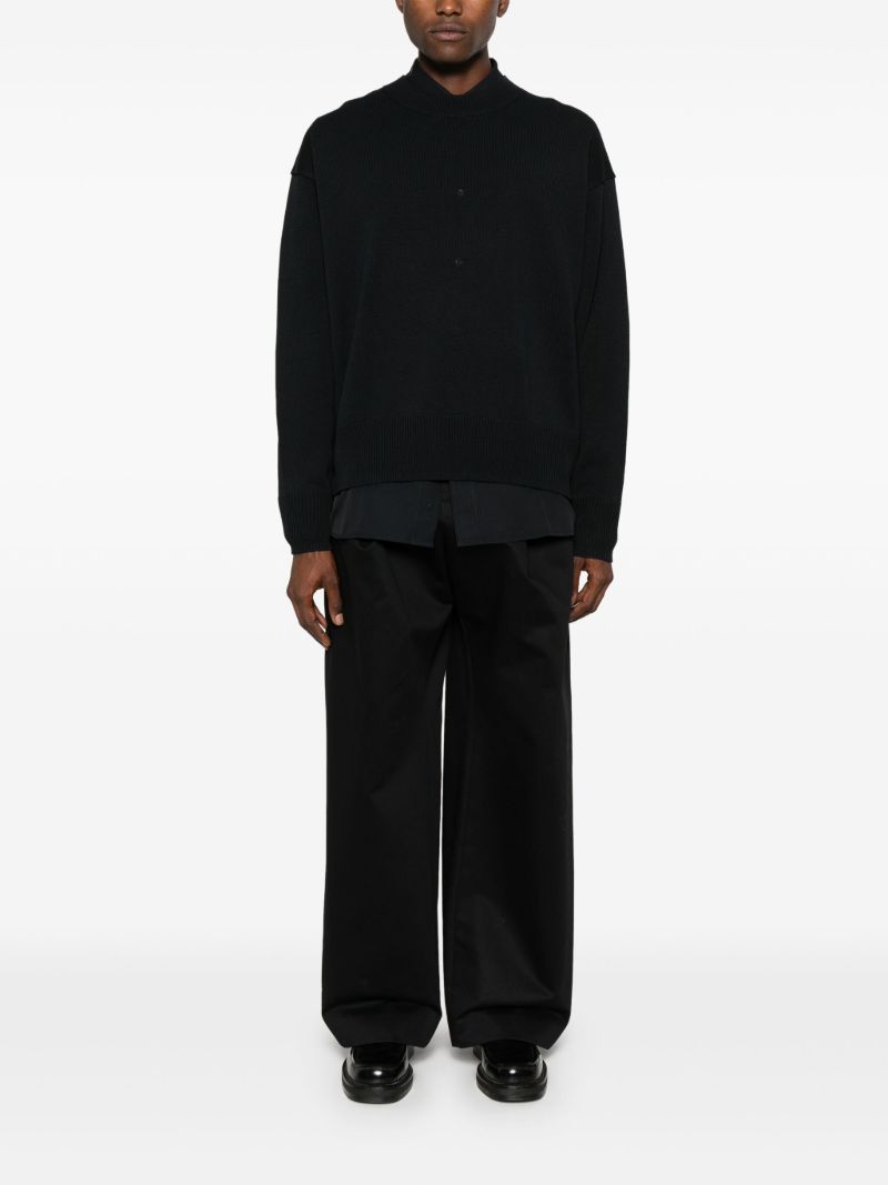 Blue Kami Crew-neck Paper Sweater