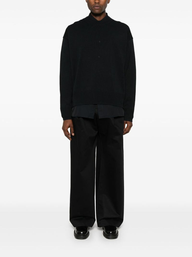 Blue Kami Crew-neck Paper Sweater