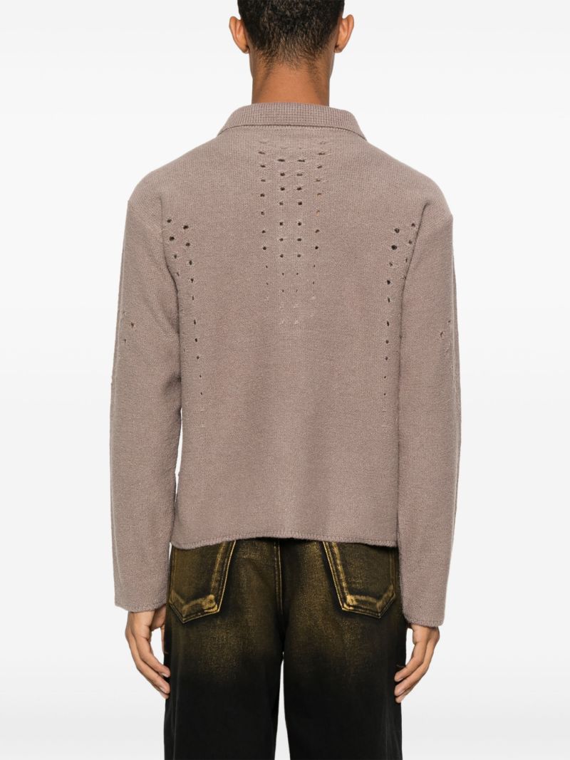Perforated Polo Sweater