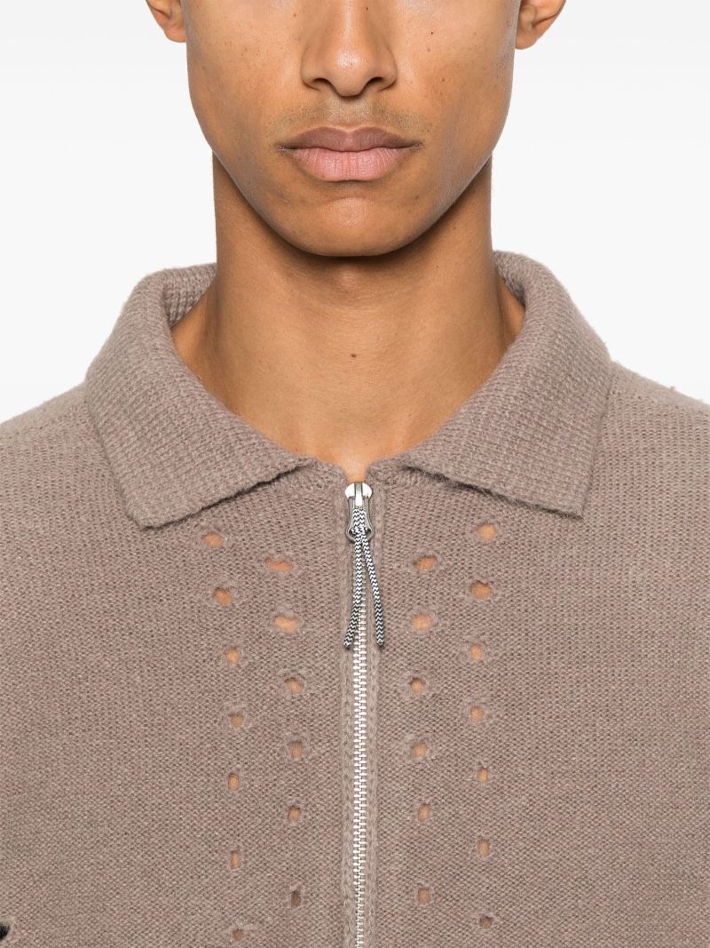 Perforated Polo Sweater
