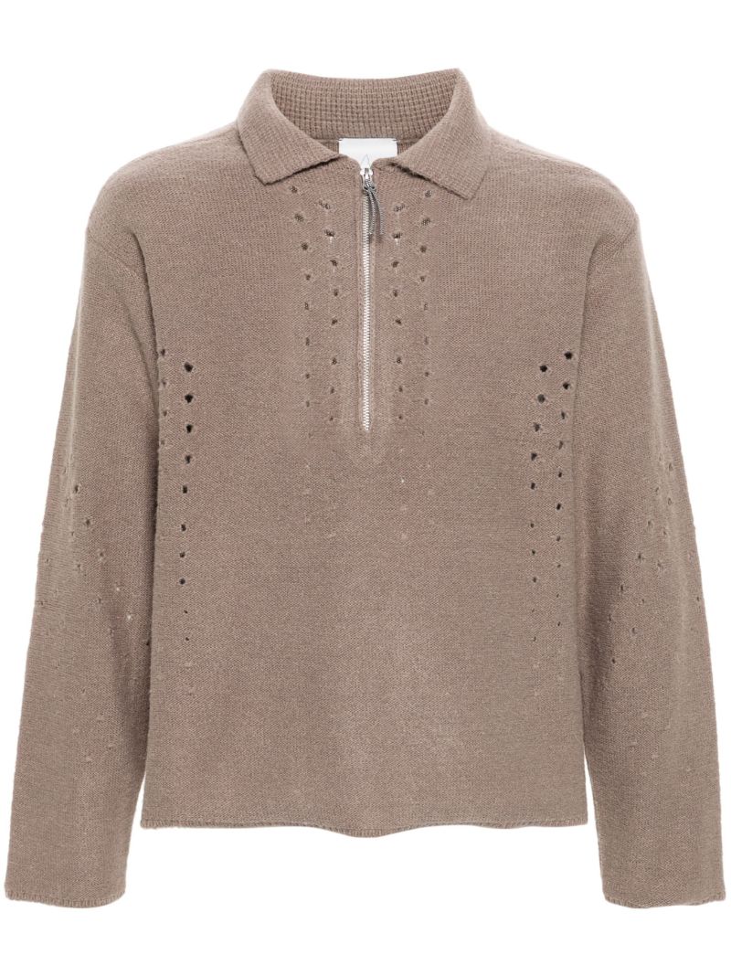 Perforated Polo Sweater